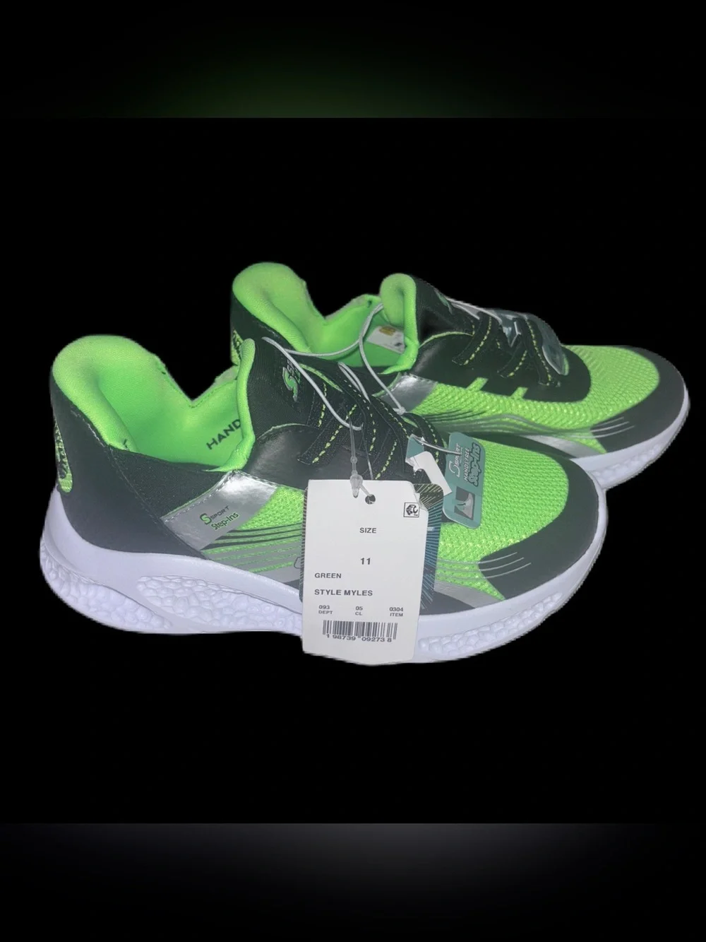 Sport Lights by Skechers Kids Step-ins Sneakers Bright Green & Black Size 11